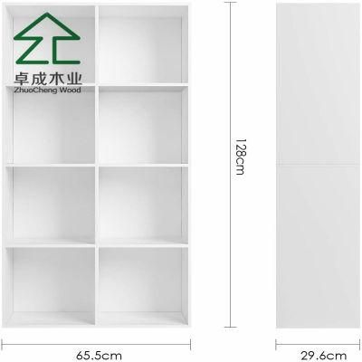 White MDF 6 Adjustable Partition Bookshelf