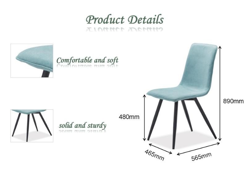 Modern Design Metal Leg Restaurant Furniture Velvet Fabric Leisure Coffee Dining Chair