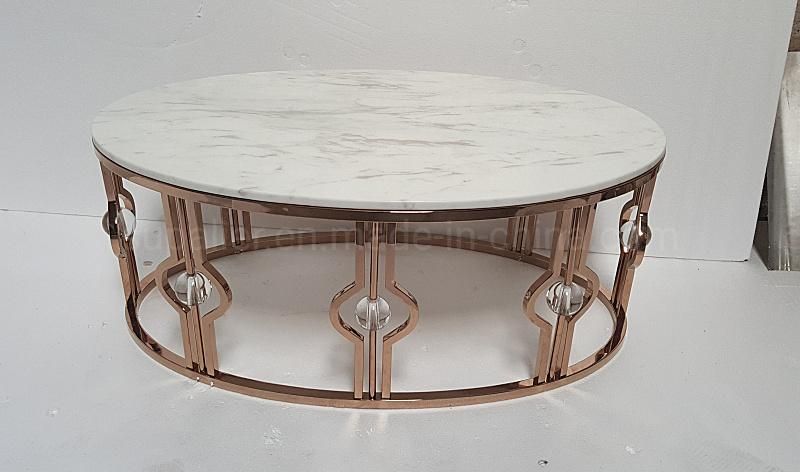 Hotel Furniutre Luxury Golden Oval Center Coffee Table