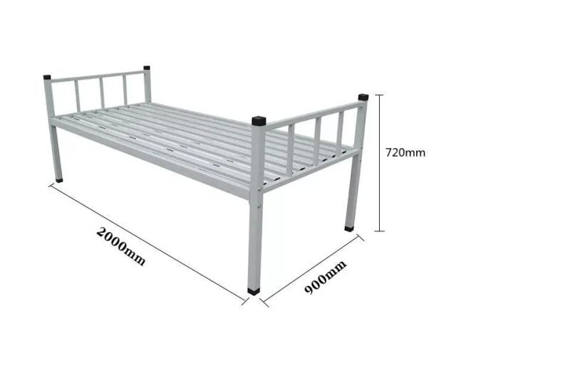 Single Person School Furniture Student Dormitory Metal Bed