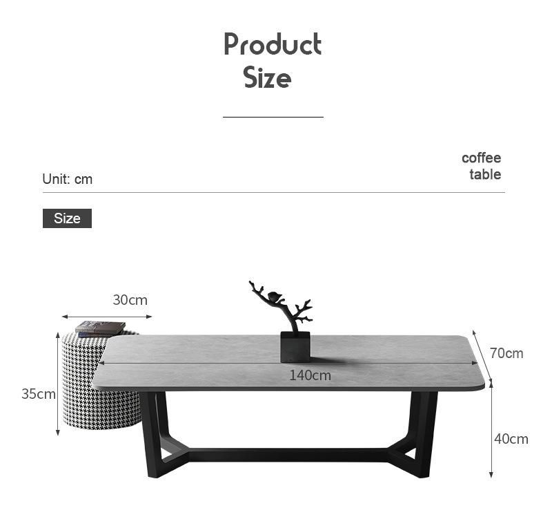 Contemporary Hotel Metal Furniture Leisure Balcony Rectangle Coffee Table