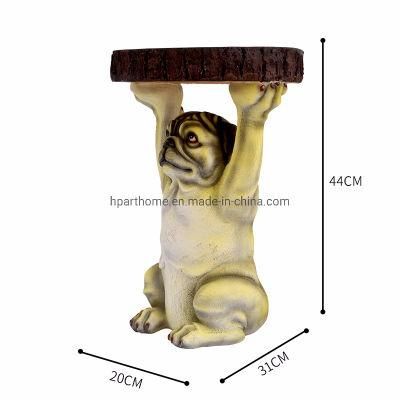 Hot Sale Polyresin Bulldog Sculpture Statue Fiberglass Stool