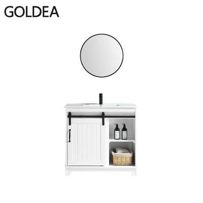 Hot Floor Mounted New Goldea Hangzhou Furniture Vanity Wooden Bathroom Cabinets Cabinet