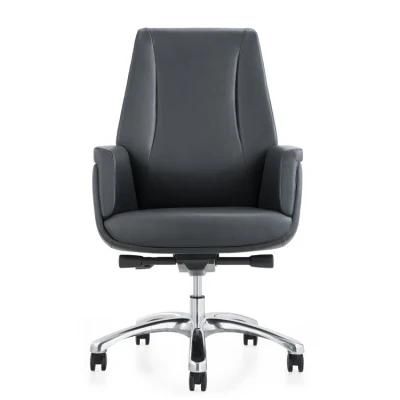 Modern Simple Design Genuine Leather Chair Executive Office PU Fabric Boss Swivel Chair