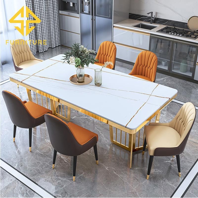 Dining Table White Dining Room New Design Furniture Modern Restaurant Metal Dining Tables