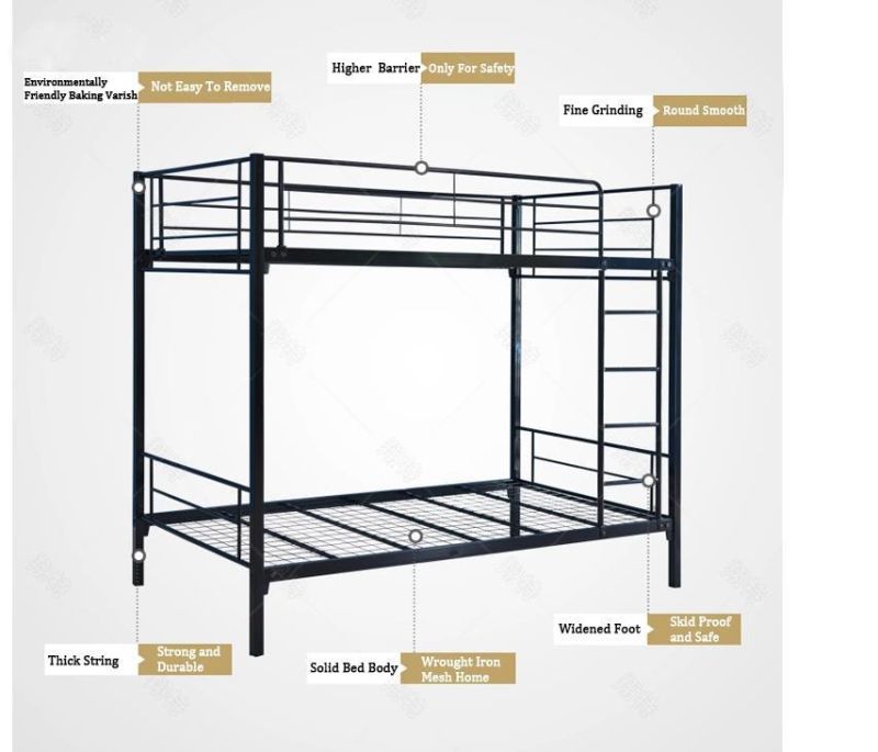 Hot Sale Dormitory Metal Steel Dorm Modern Double Bunk Bed