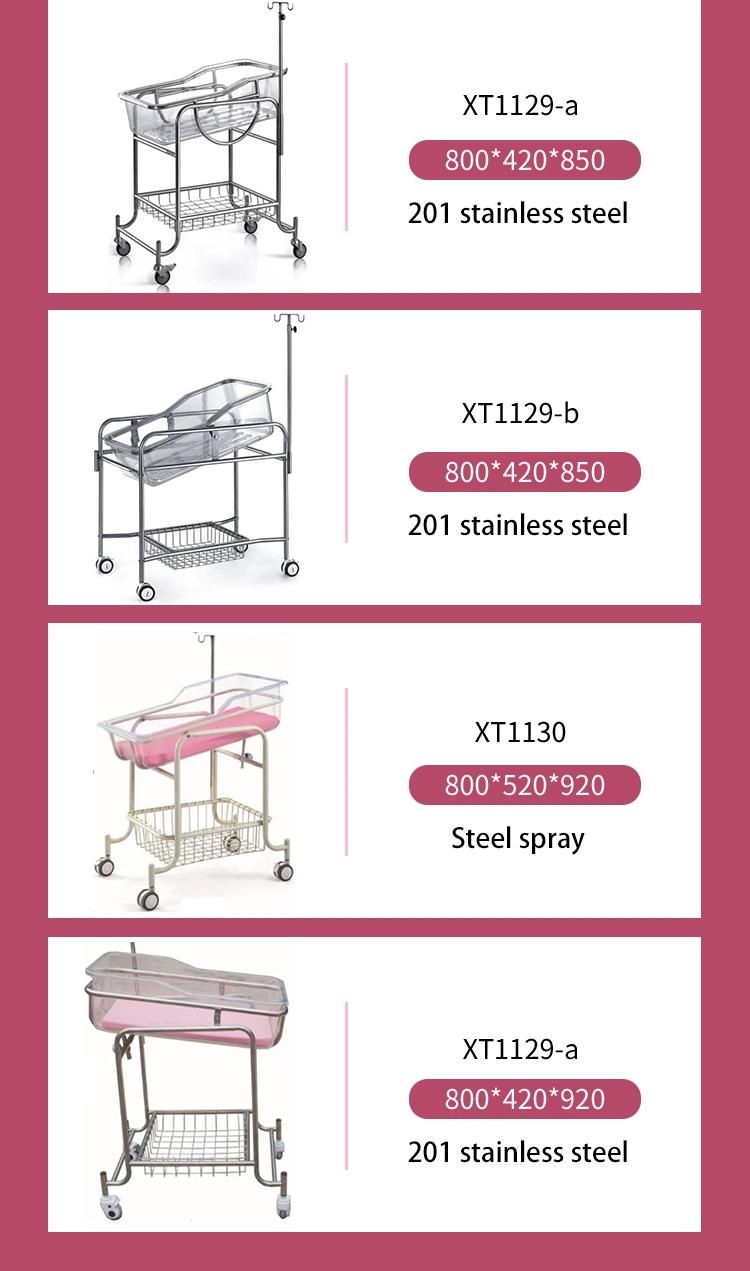 Modern Fashion Stainless Steel Furniture Drawers Side Baby Cot