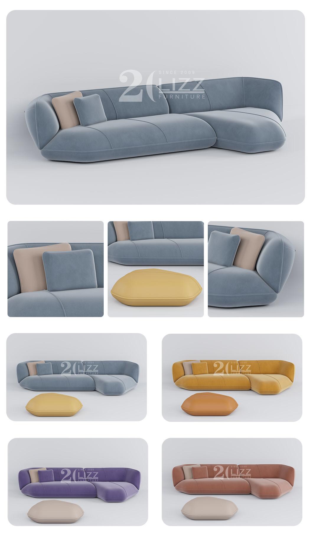 2022 Latest Design Modern Wood Living Room Furniture Fabric Floor Sofa Leisure Velvet Couches Sofa