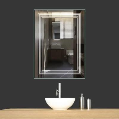 600X800mm Rectangle Shape Illuminated Bathroom Wall Mounted Touch Sensor LED Lighted Mirror