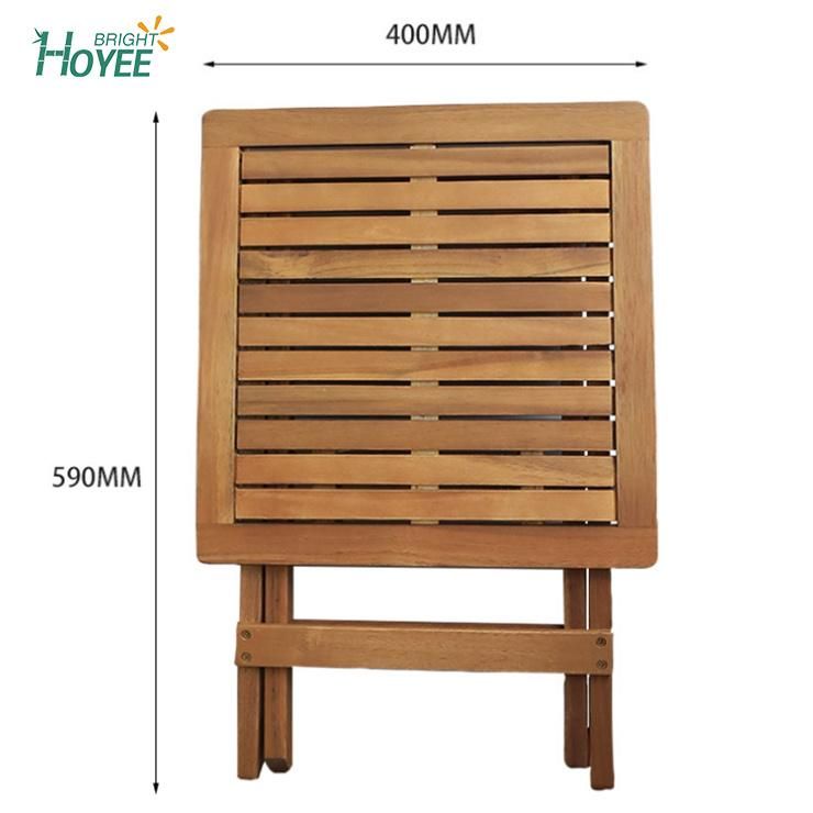 Acacia Wood Solid Wood Folding Square End Table Outdoor Courtyard Indoor Portable End Table