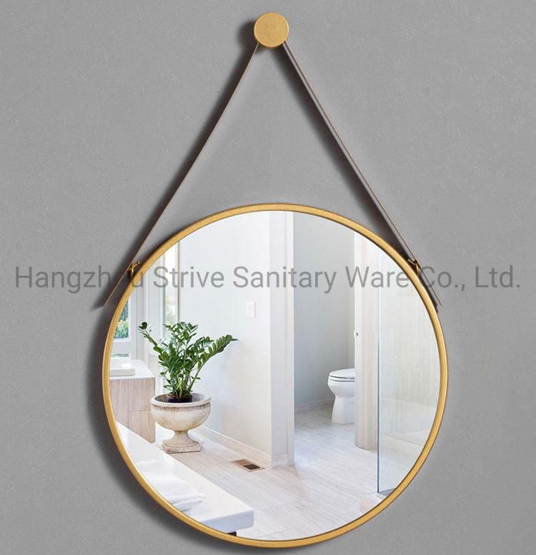 Luxury Brass Metal Framed Silver Mirror for Bathroom and Dressing