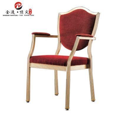 Wedding Restaurant Furniture Chrome Luxury Banquet Chair Aluminium with Arms