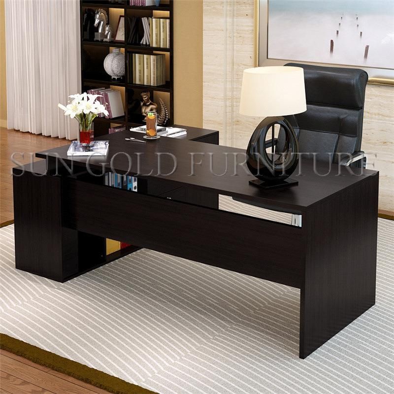 Modern Wooden Office Table with Side Cabinet File Lockers (SZ-ODL304)