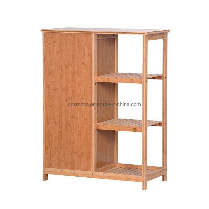 Multipurpose Bamboo Storage Cabinets Living Room Cabinet with 3 Tier Shelves, Shoe Organizer Shoe Rack Entryway Shoe Cabinet Furniture