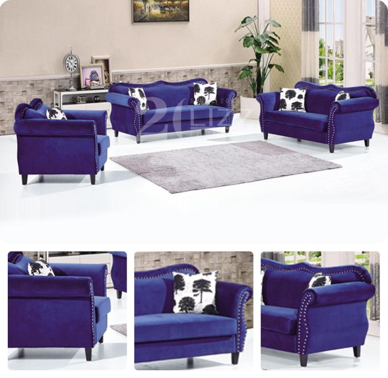 Royal Blue Modern Furniture Sofa Set Wholesale and Retail Good Choice