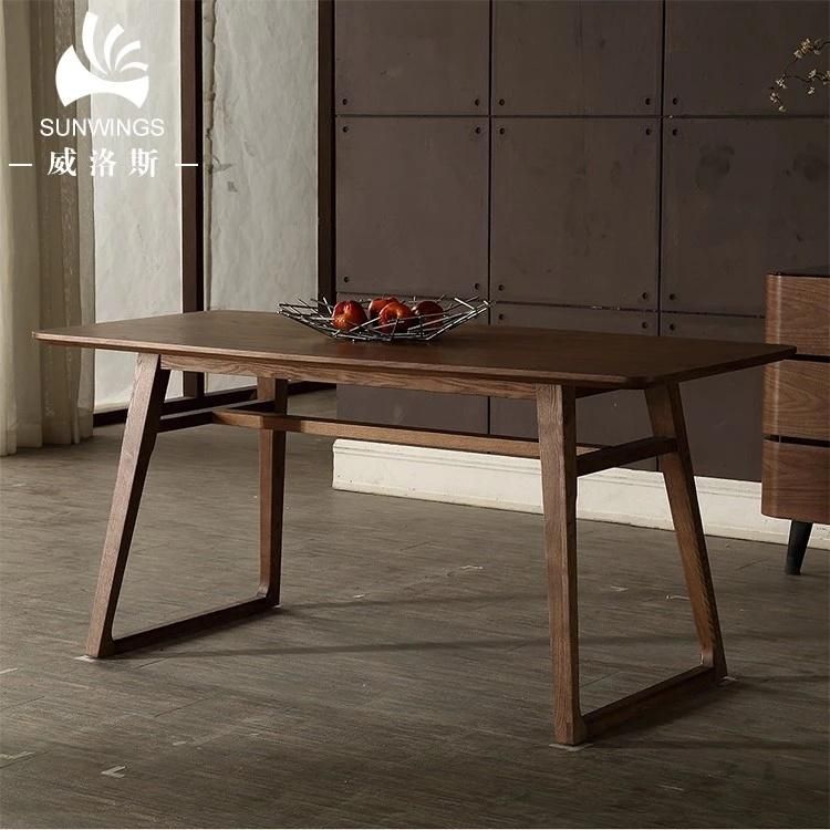 Nordic Wooden Restaurant Furniture Dining Table Promotion Made in China Guangdong Factory