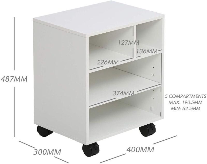 Modern Office Furniture with Wheels Removable Magazine File Printer Stand