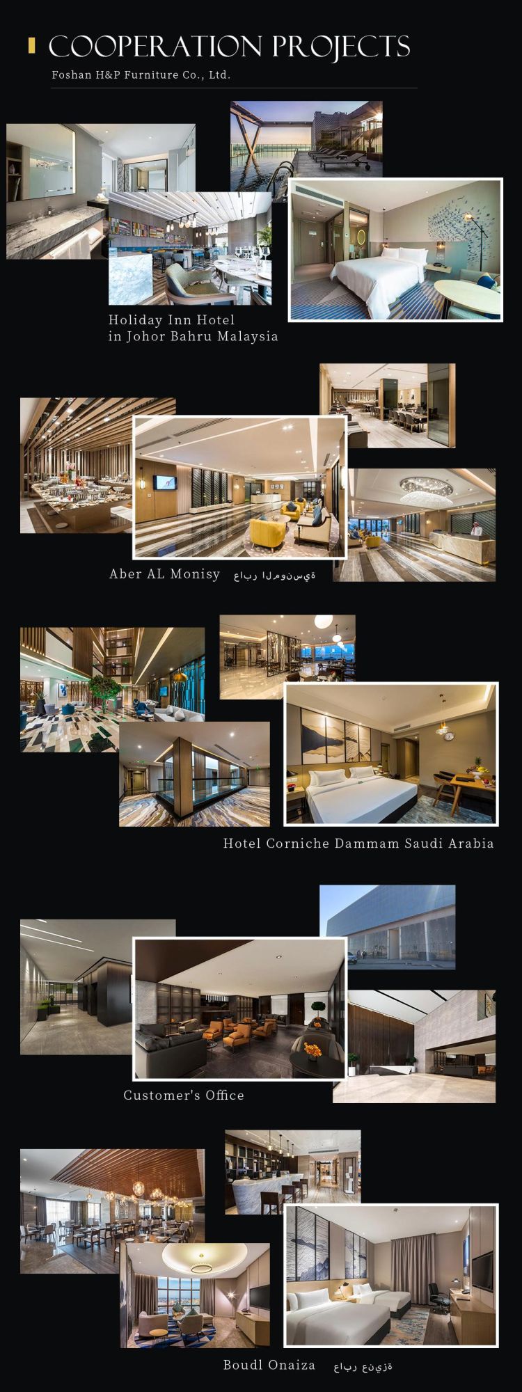 Luxury New Design 5 Star Customized Commercial Hotel Modern Luxury Furniture Dubai