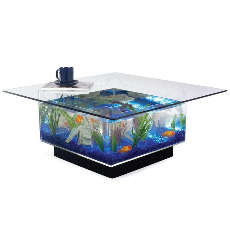 Home Furniture Luxury High Glass Acrylic Aquarium Dinner Table