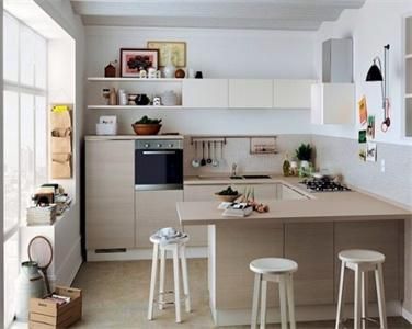 Apartment Customized Durable Frameless Wood Veneer Kitchen Cabinet Furniture