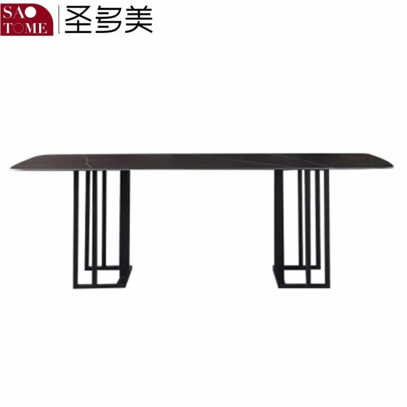 Modern Living Room Dining Room Furniture Carbon Steel Square Tube Vertical Bar Dining Table