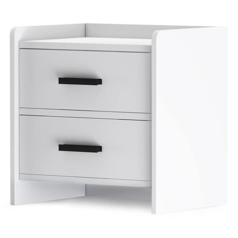 Grey Nightstand Modern Bedside Table Nightstands with Drawers for Bedroom