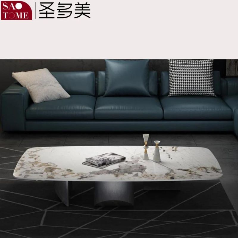 Modern Light Luxury Leisure Furniture Living Room Coffee Table Optional Slate or Marble