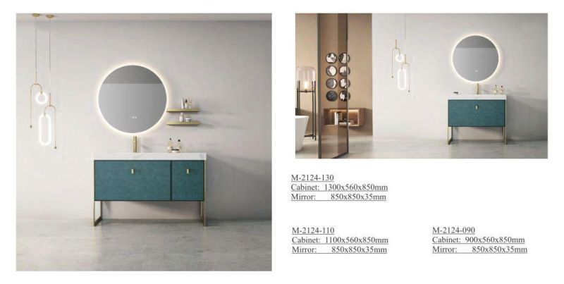 Modern Luxury New Material New Design Bathroom Cabinet with Round Mirror