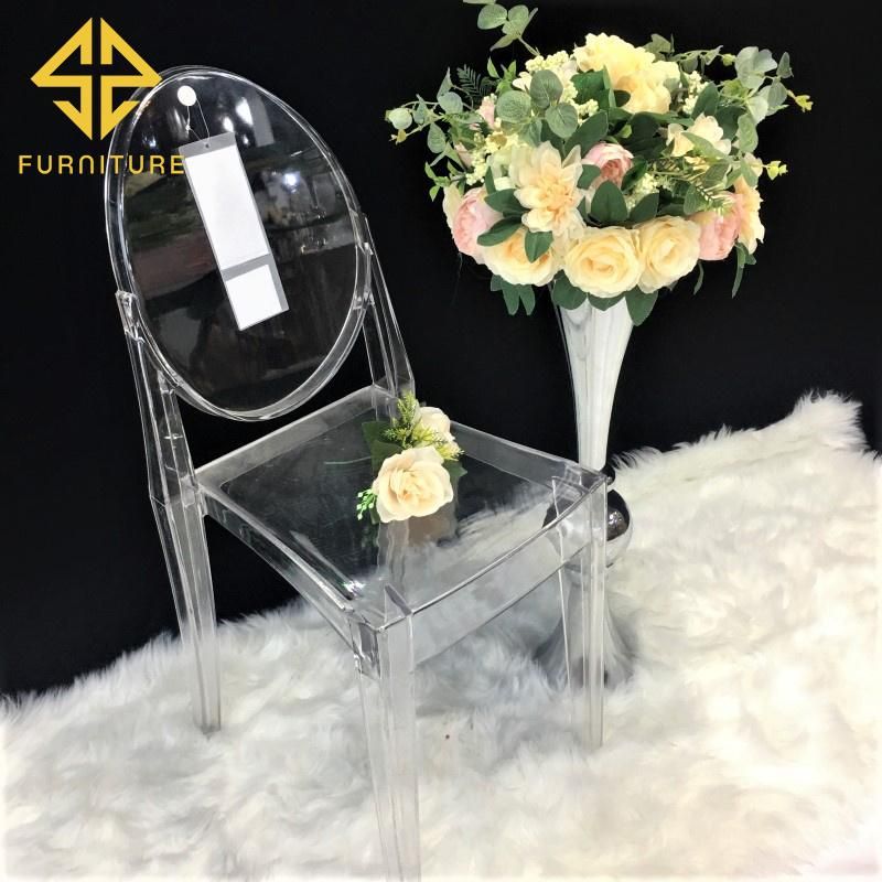 Wholesale Stackable Wedding Party Banquet Resin Acrylic Clear Dining Chair