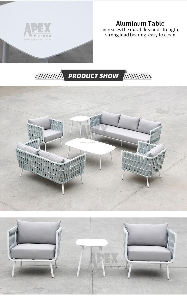 Modern Outdoor Garden Wicker Rope Sofa Set Furniture