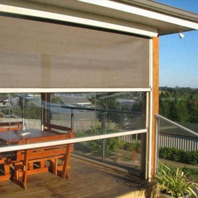 Patio Sun Shade Motorized Outdoor Zip Track Roller Blind Waterproof