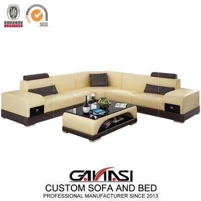 Modern Popular L Shape Leather Corner Sofa for Saving Space