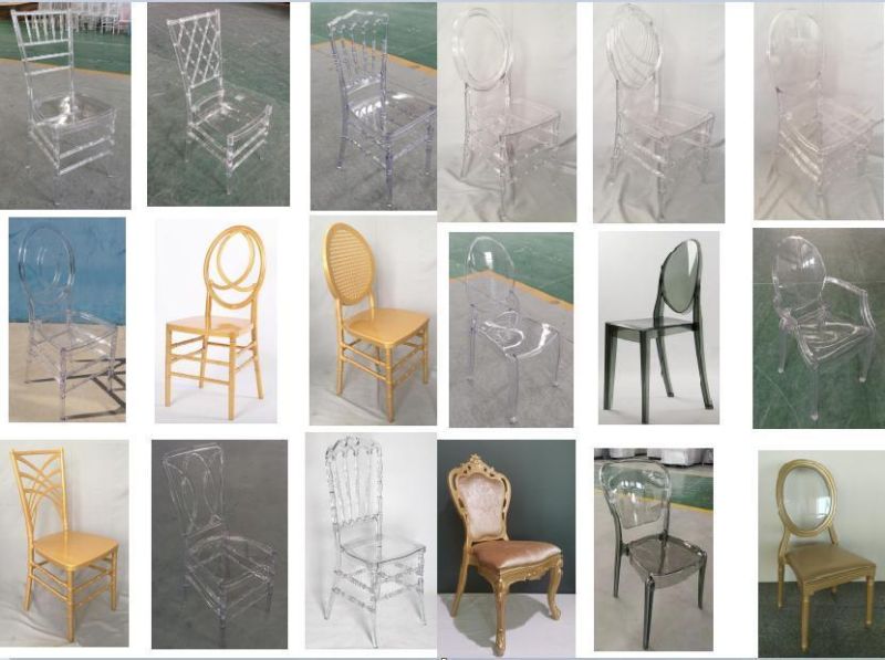 Plastic Louis Chair with Clear Back for Wedding