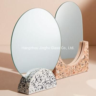 Modern Decor Round Rectangle Decorative Makeup Make up Mirror with Terrazzo Base