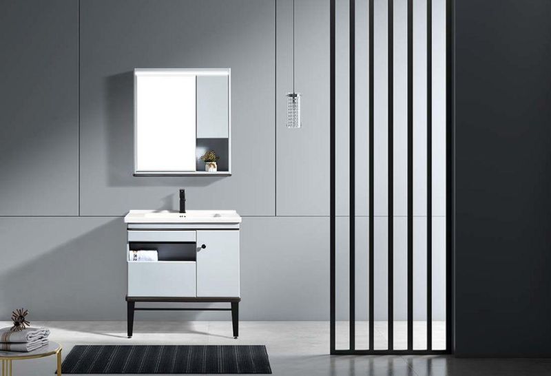 China Factory Wholesale PVC Waterproof Storage Design Mirror Sink Bathroom Cabinet