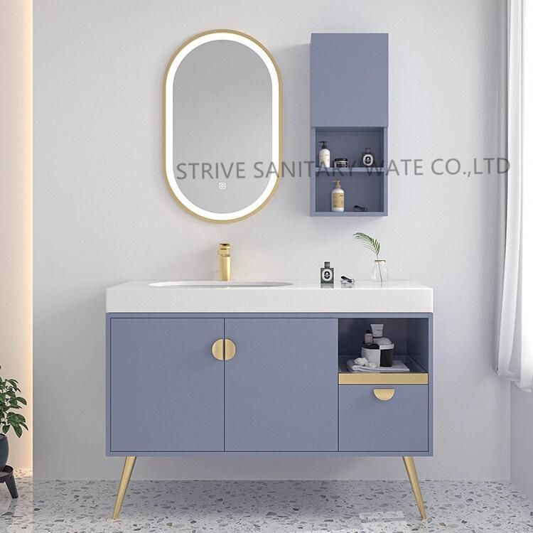 Windsor Blue 36 Inch Modern Exquisite Design Side Cabinet Bathroom Vanity