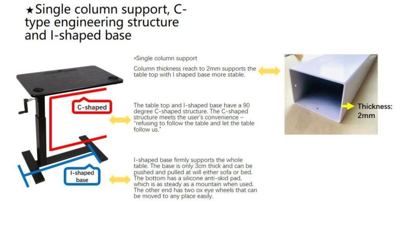 Moveable Computer Desk Double-Sided Board Lifting Student Table Sofa Bedside Table Lazy Table
