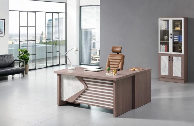 Hot Sale MID-East Style Design L Shaped Computer Desk MDF Modern Executive Office Table