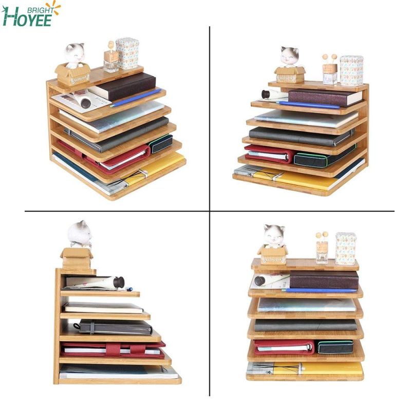 Bamboo Office File Sorter Rack