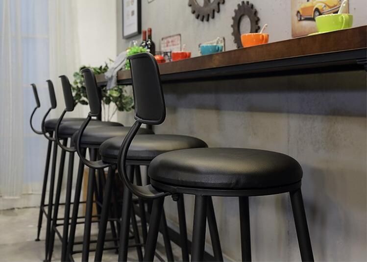 Metal High Top Bar Stool Chairs Cast Iron High Chair and High Table Cafe Furniture