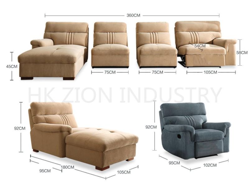 Fabric Sofa Set Living Room Furniture Modern Hotel Lounge Suites Furniture Apricot Suede Fabric for Sofa Sets L Shape Lazy Sofa