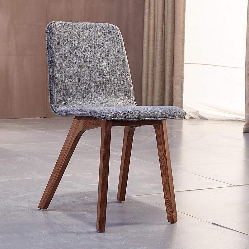 Low Price Promotion Items Nordic Wooden Fabric Chair for Dining Room