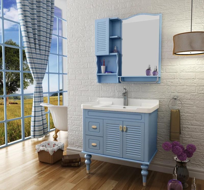 Floor Stand PVC Modern Bathroom Cabinets Vanities Hotel Bathroom Furniture