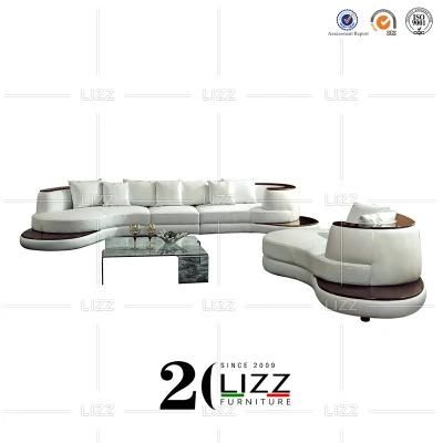 New Contemporary Italian Living Room Furniture Leisure Genuine Leather Sofa