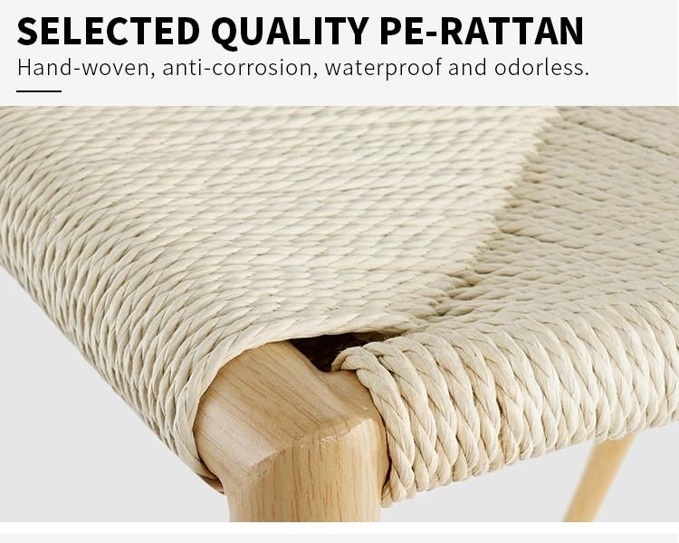 Wholesale Outdoor Metal Style Wooden Effect Legs Dining Coffee House Rattan Restaurant Chair