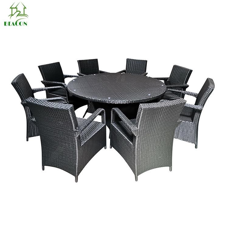 Modern Outdoor Popular Dining Table Chair Rattan Aluminum Frame Waterproof Dining Furniture Sets