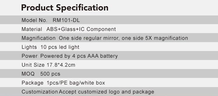 LED Lighted Table Vanity Cosmetic Makeup Mirror for Girl