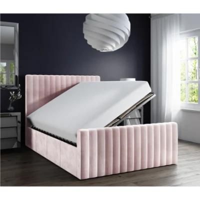 Modern Furniture Velvet Crush Twin Bed with Bedroom Furniture Multifunction Storage Bed