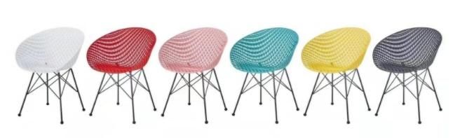 Plastic Armchair Beech Metal Legs Restaurant Chairs