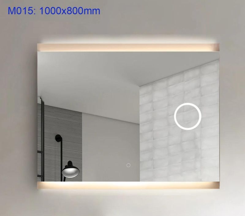 Square Bathroom Decoration Touch Switch Lighted LED Bathroom Tunnel Mirror (M030)